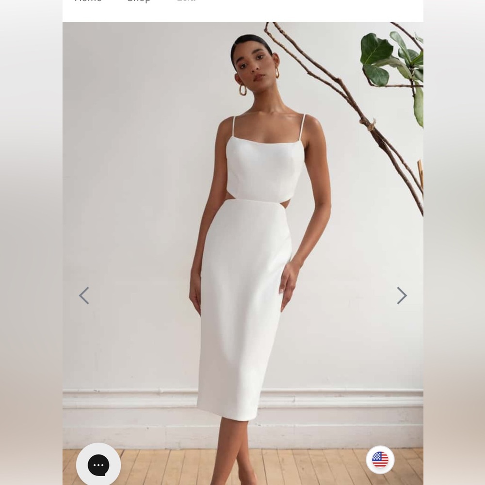 Jenny Yoo White Cutout Midi Dress